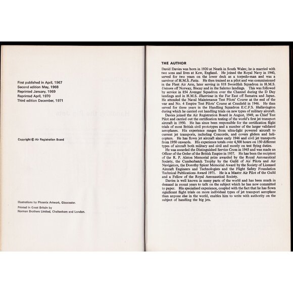 Handling the Big Jets DP Davies 1971 Aviation Hardcover DJ Color Foldouts Import - Picture 6 of 10